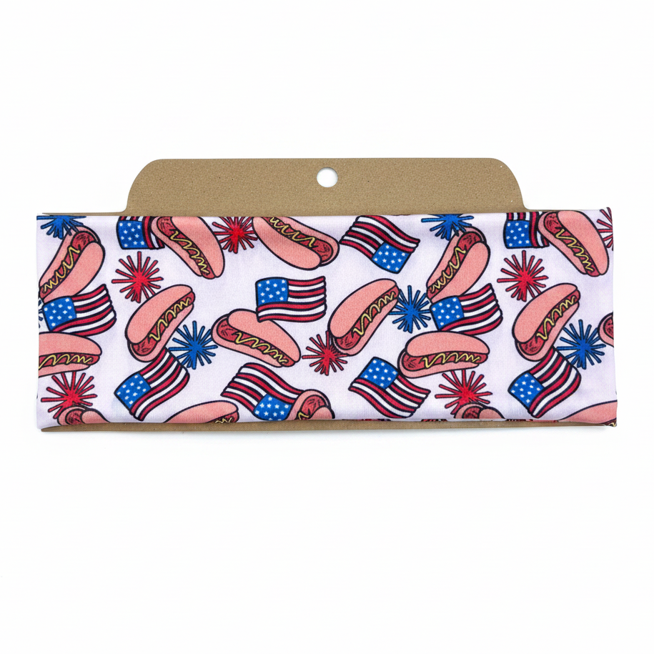 Patriotic Hot Dogs Soft Stretch Twist Knot Headband | CrystalxClear Collection