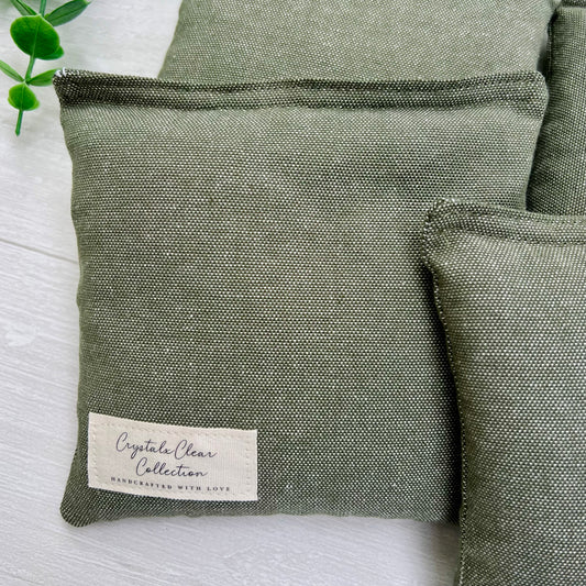 Olive Green Corn-Filled Cornhole Bags