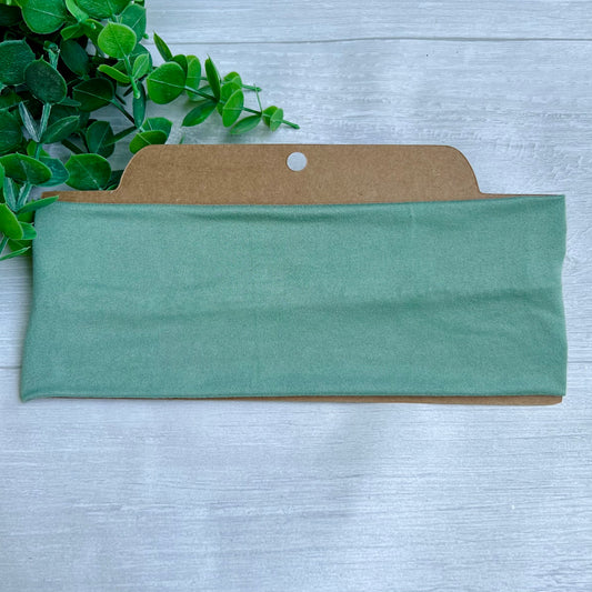 Solid Sage Twist Knot Headband