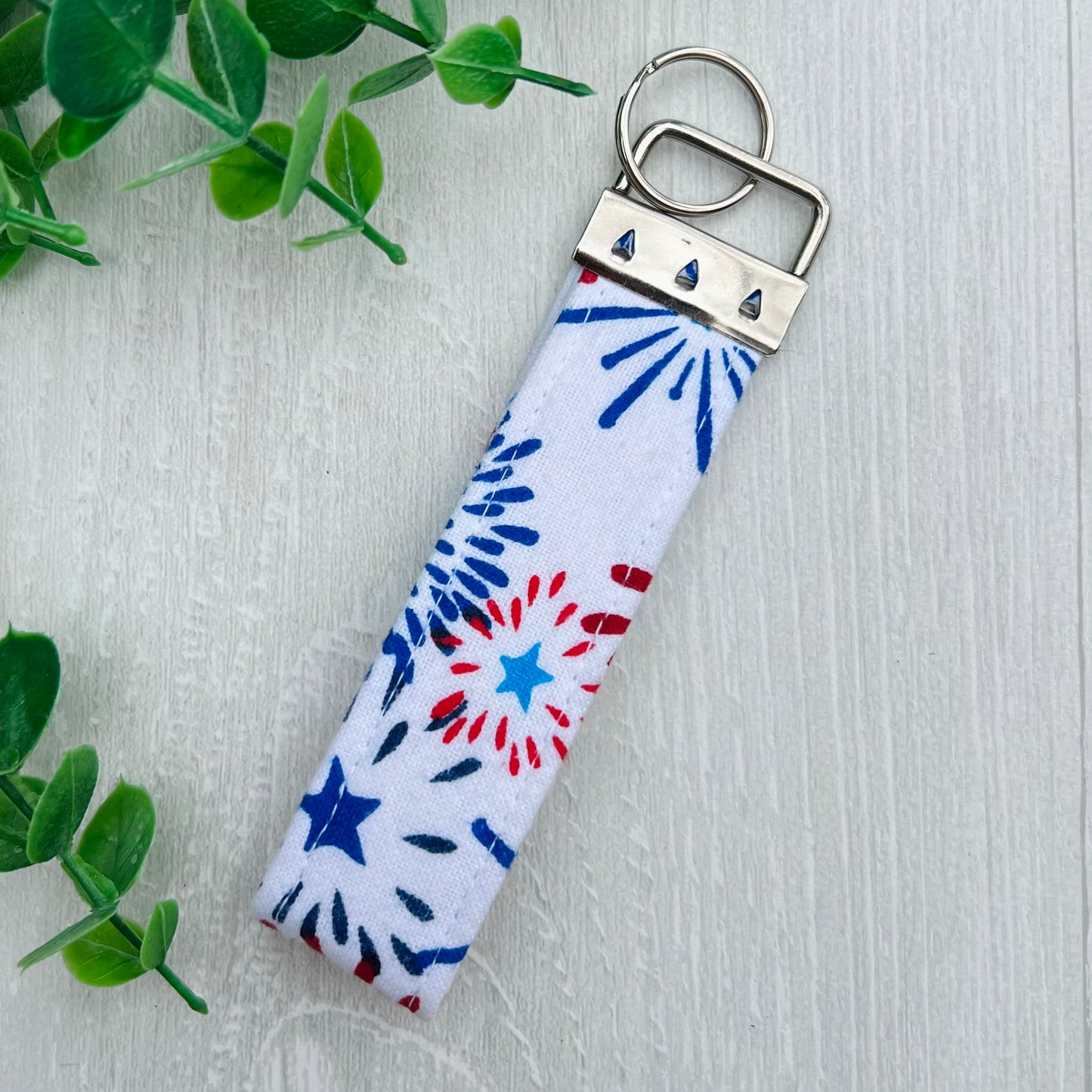 Patriotic Fireworks - Fabric Keychain Handle