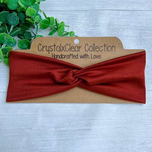 Solid Rust Twist Knot Headband
