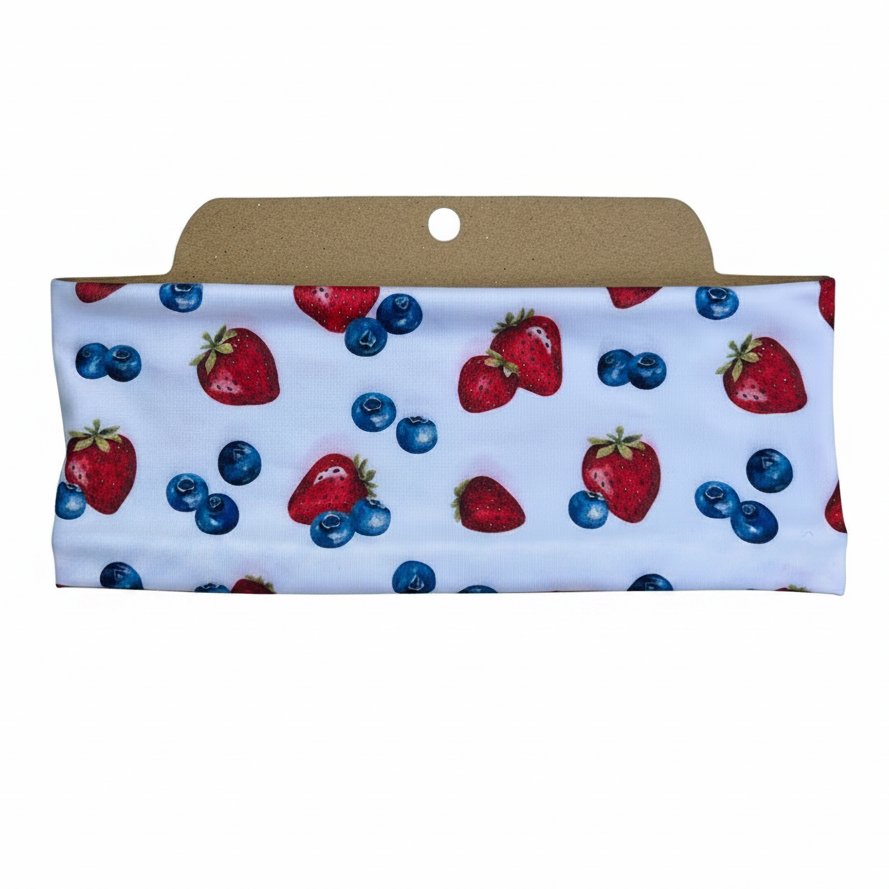 Strawberry Blueberry Soft Stretch Twist Knot Headband | CrystalxClear Collection