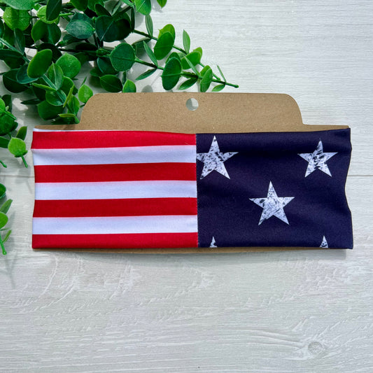 Patriotic Stars & Stripes Soft Stretch Twist Knot Headband | CrystalxClear Collection
