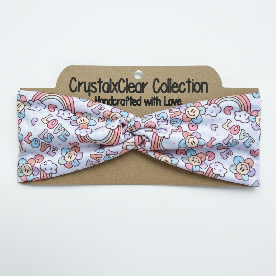 Love Is Love Soft Stretch Twist Knot Headband | CrystalxClear Collection