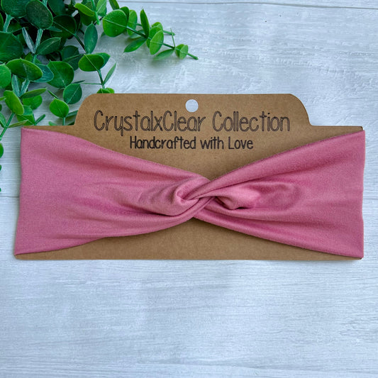 Solid Rose Twist Knot Headband