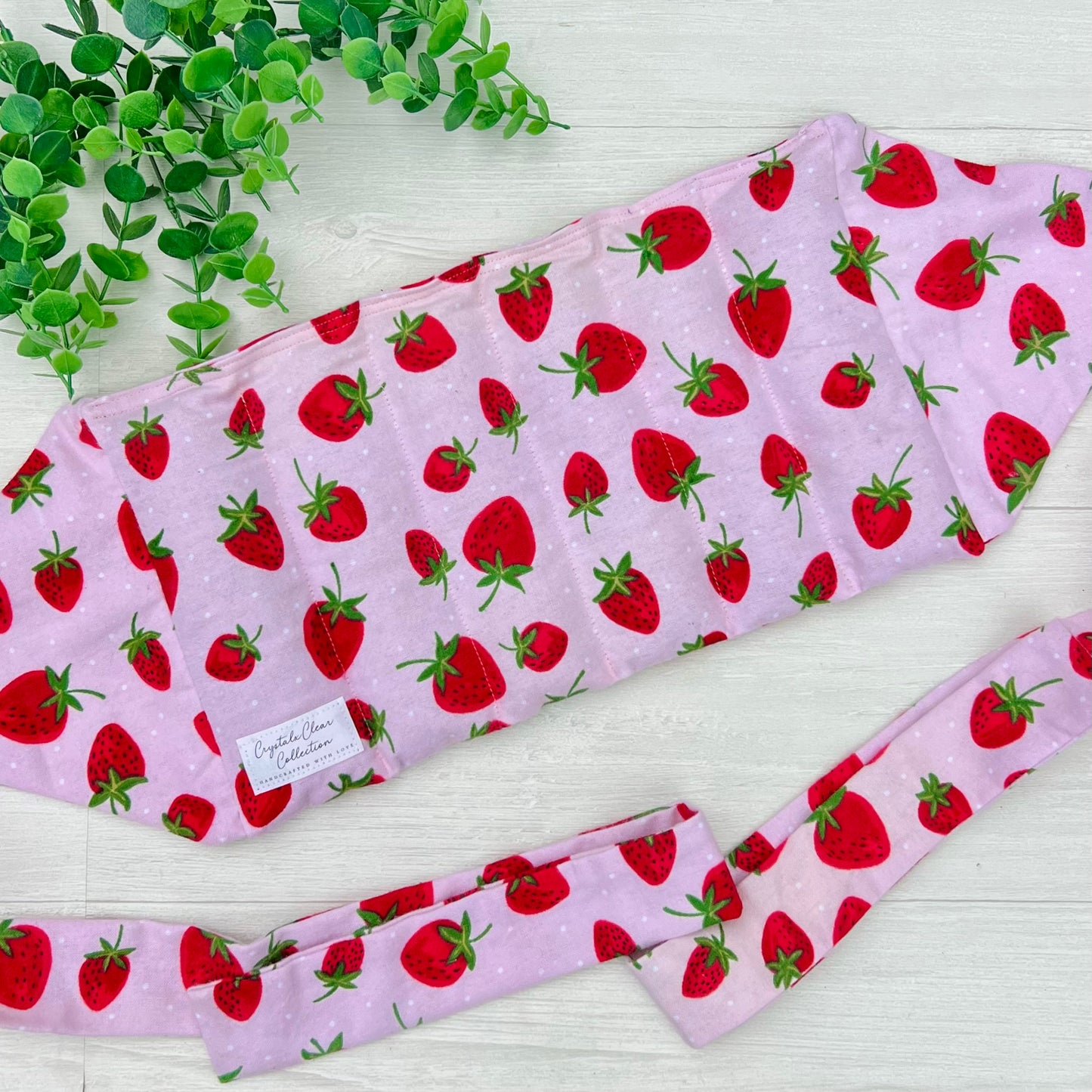 Strawberry Hands-Free Microwave Heating Pad for Lower Back | CrystalxClear Collection