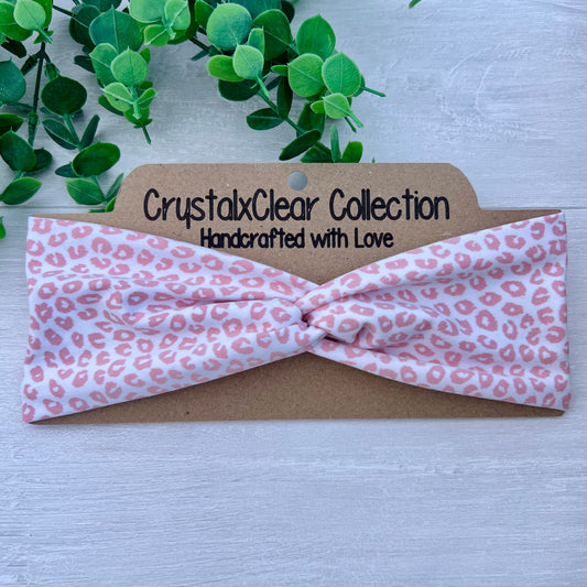 Pink Cheetah Twist Knot Headband