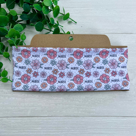 Floral Nurse Soft Stretch Twist Knot Headband | CrystalxClear Collection