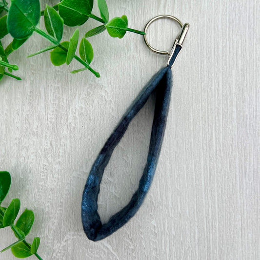 Tonal Leaves - Fabric Keychain Handle