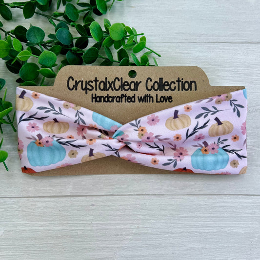 Fall Pumpkins Soft Stretch Twist Knot Headband | CrystalxClear Collection