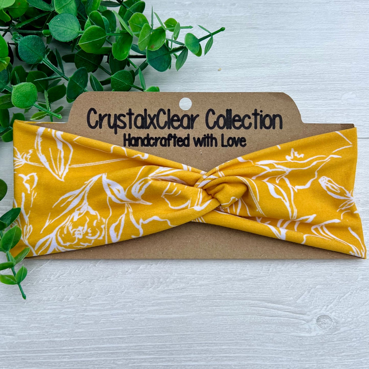 Mustard Floral II Twist Knot Headband