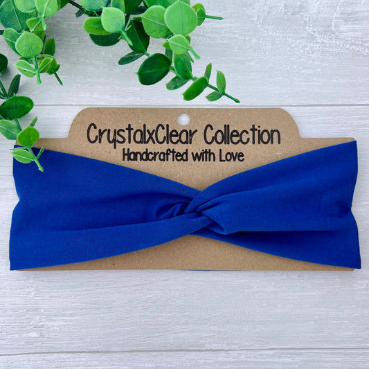 Solid Royal Blue Twist Knot Headband