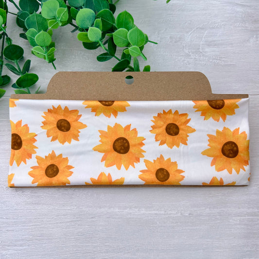 White Sunflower Twist Knot Headband