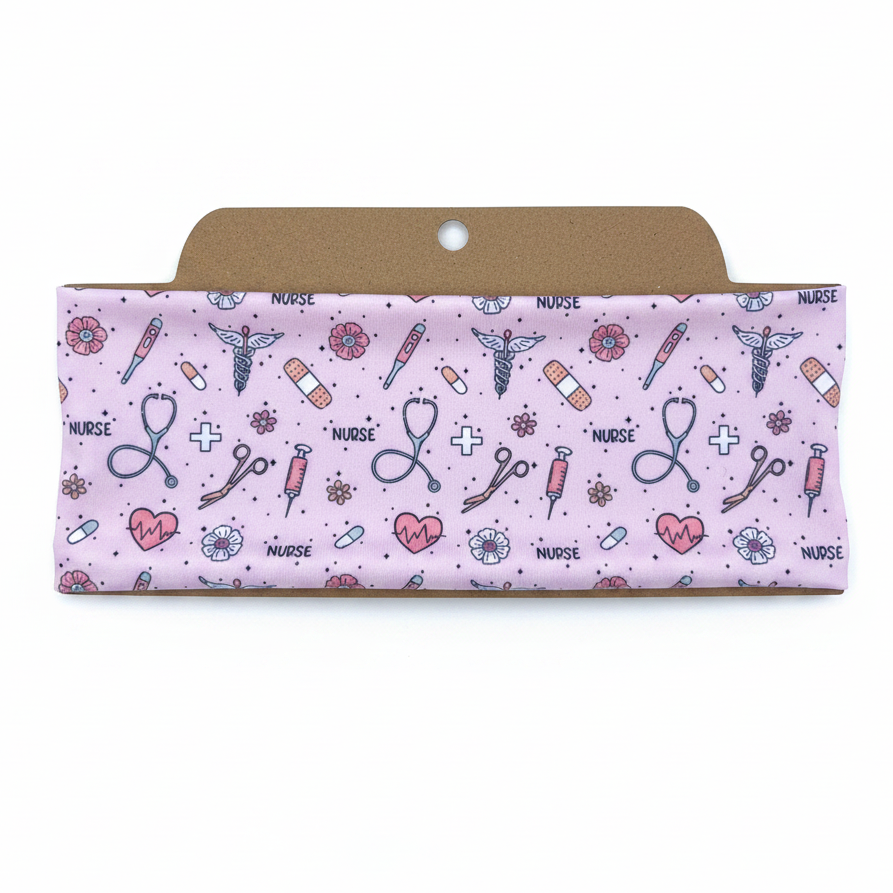 Floral Nurse Soft Stretch Twist Knot Headband | CrystalxClear Collection
