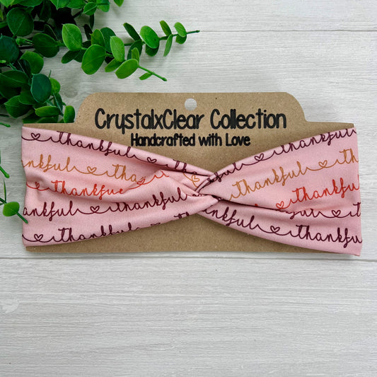 Thankful Soft Stretch Twist Knot Headband | CrystalxClear Collection