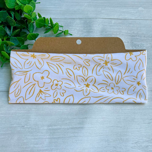 White Floral Twist Knot Headband