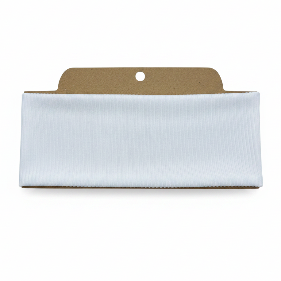 Ribbed Solid White Soft Stretch Twist Knot Headband | CrystalxClear Collection
