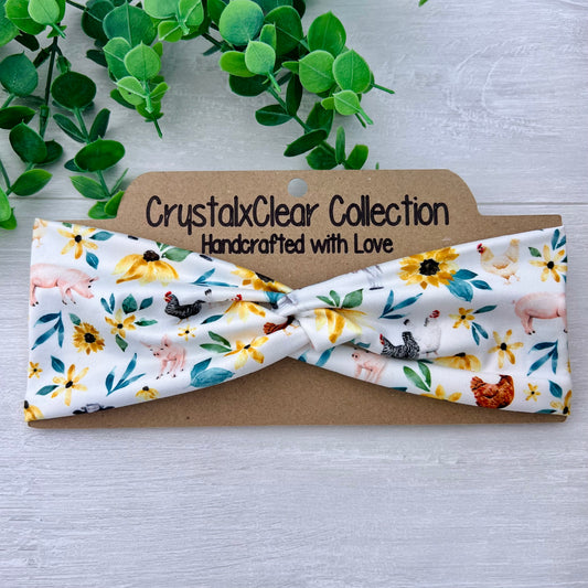 Farm Animal Fun Twist Knot Headband