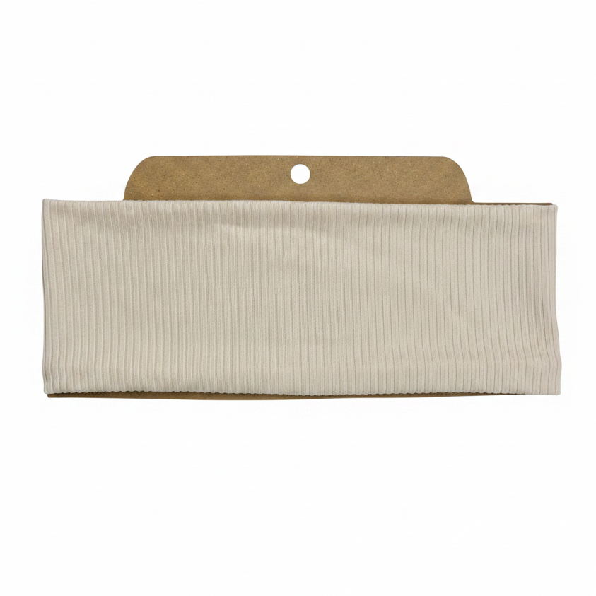 Ribbed Solid Taupe Soft Stretch Twist Knot Headband | CrystalxClear Collection