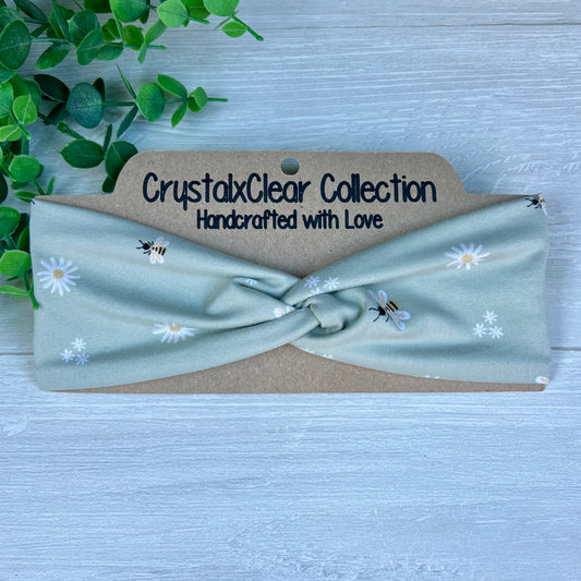 Daisies & Bees Twist Knot Headband