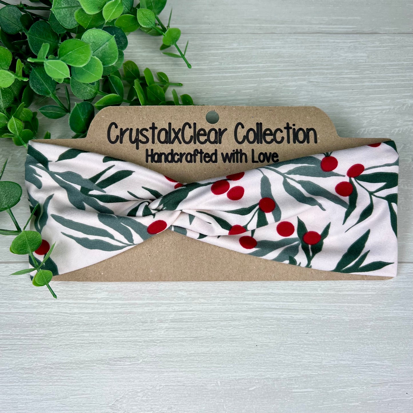 Holiday Holly Berry Twist Knot Headband