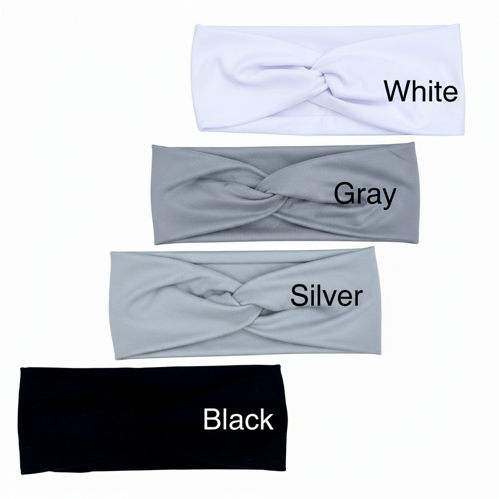 Solid Gray Soft Stretch Twist Knot Headband | CrystalxClear Collection