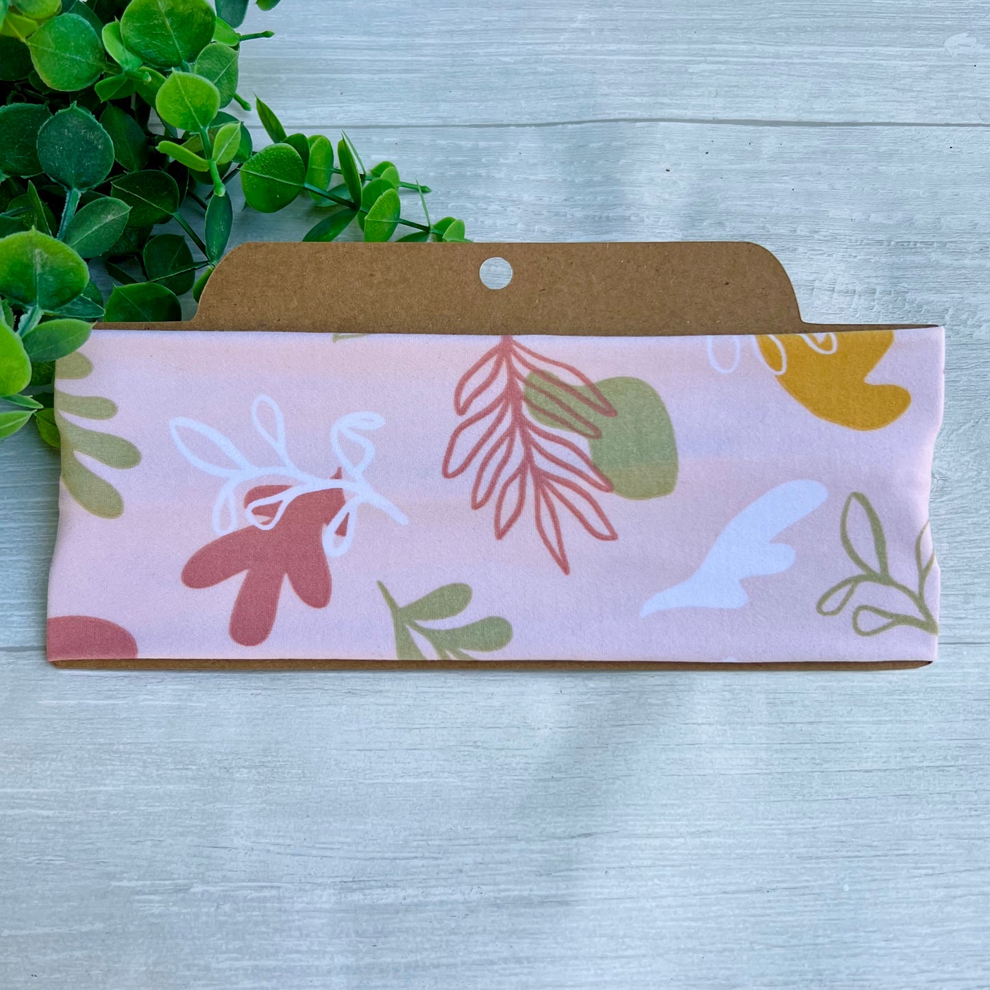 Pale Pink Leaves Twist Knot Headband