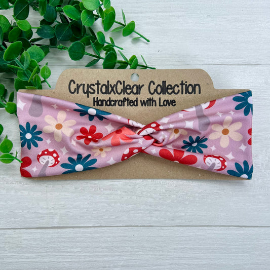 Magical Mushroom Soft Stretch Twist Knot Headband | CrystalxClear Collection