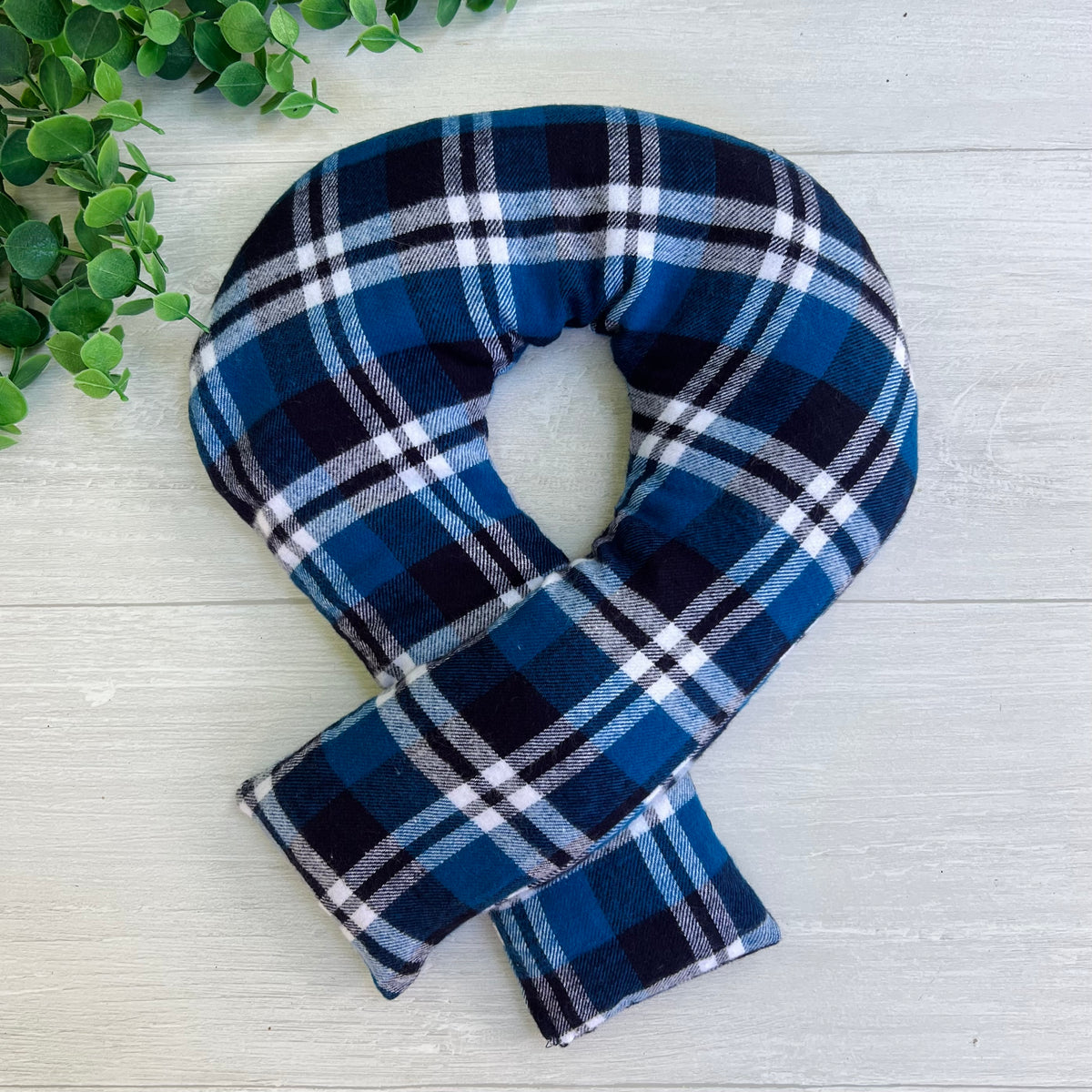 Blue Plaid Weighted Hot & Cold Neck Wrap | CrystalxClear Collection