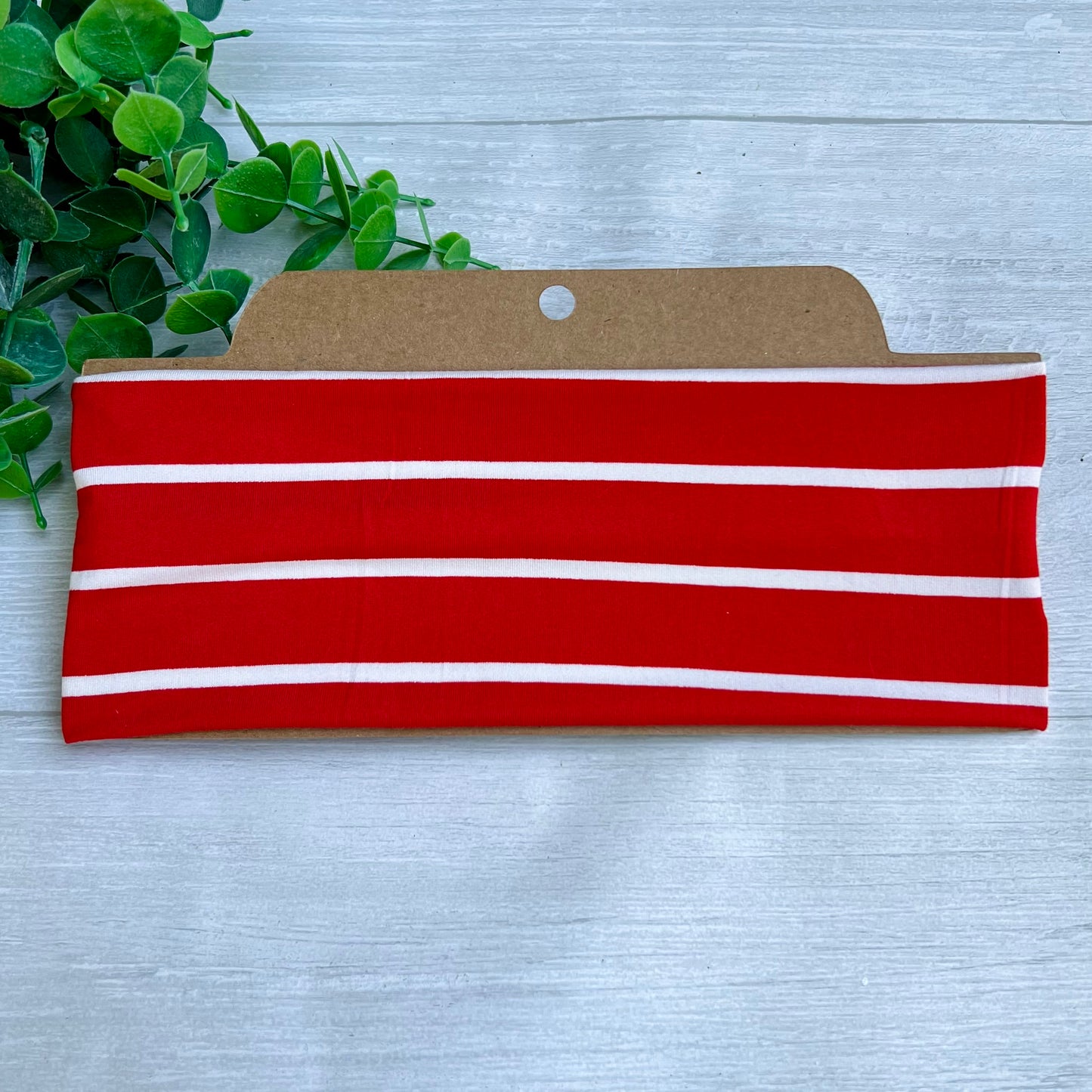 Red & White Striped Twist Knot Headband