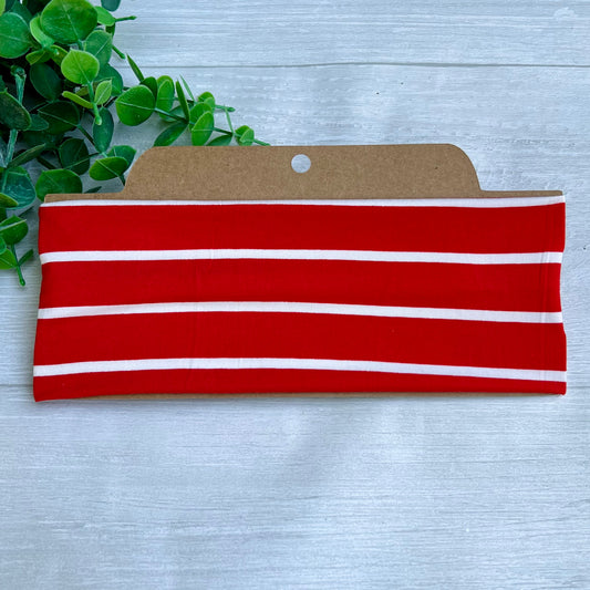 Red & White Striped Twist Knot Headband