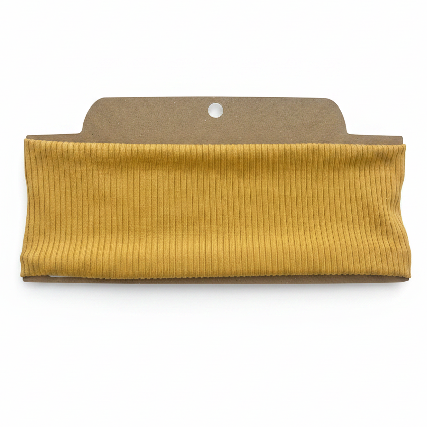 Ribbed Solid Mustard Soft Stretch Twist Knot Headband | CrystalxClear Collection
