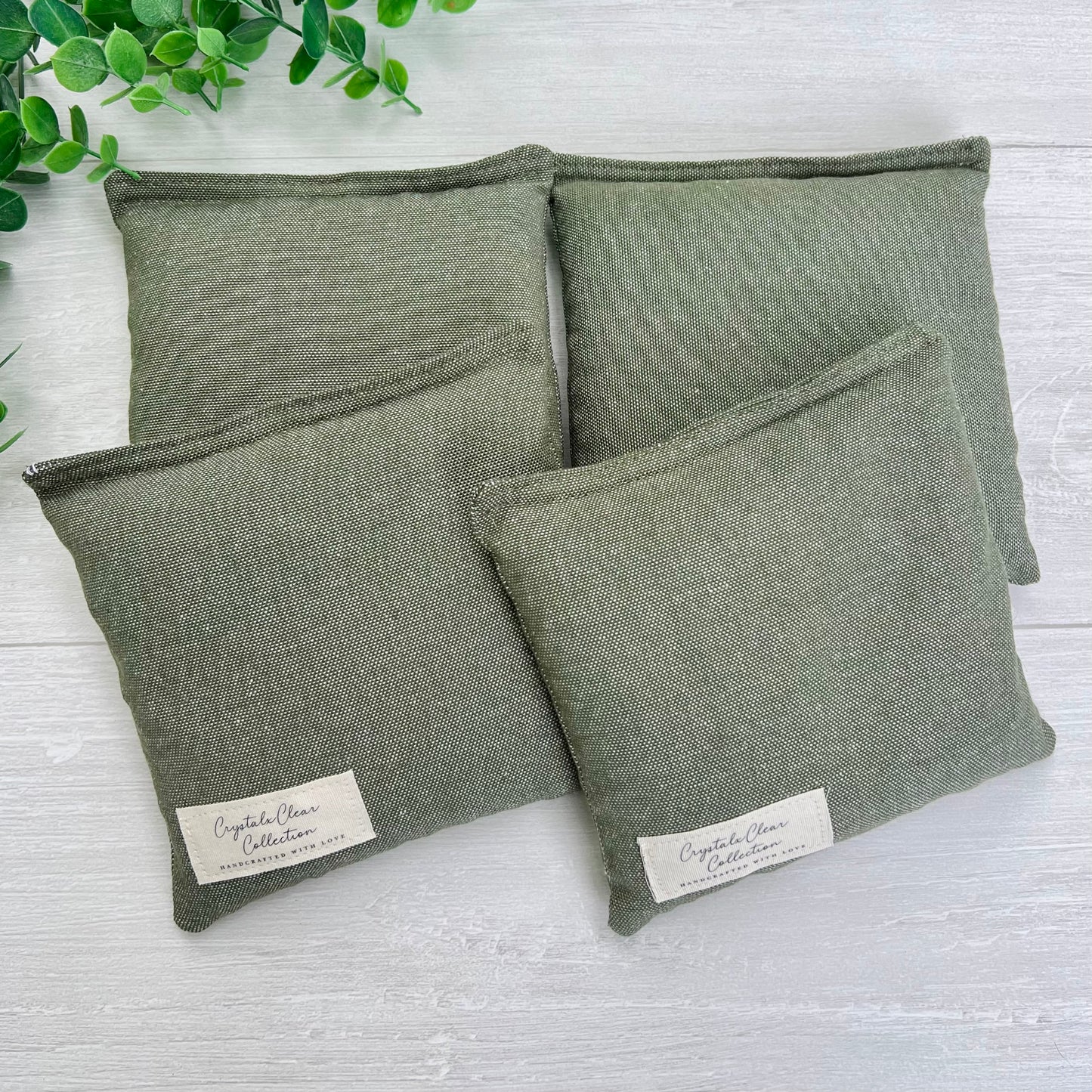 Olive Green Corn-Filled Cornhole Bags
