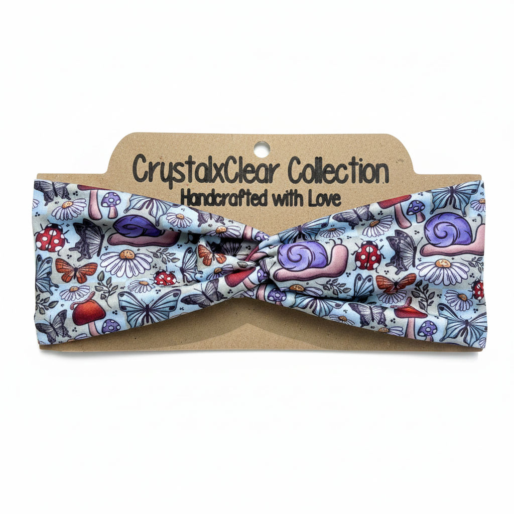 Snails in Wonderland Soft Stretch Twist Knot Headband | CrystalxClear Collection