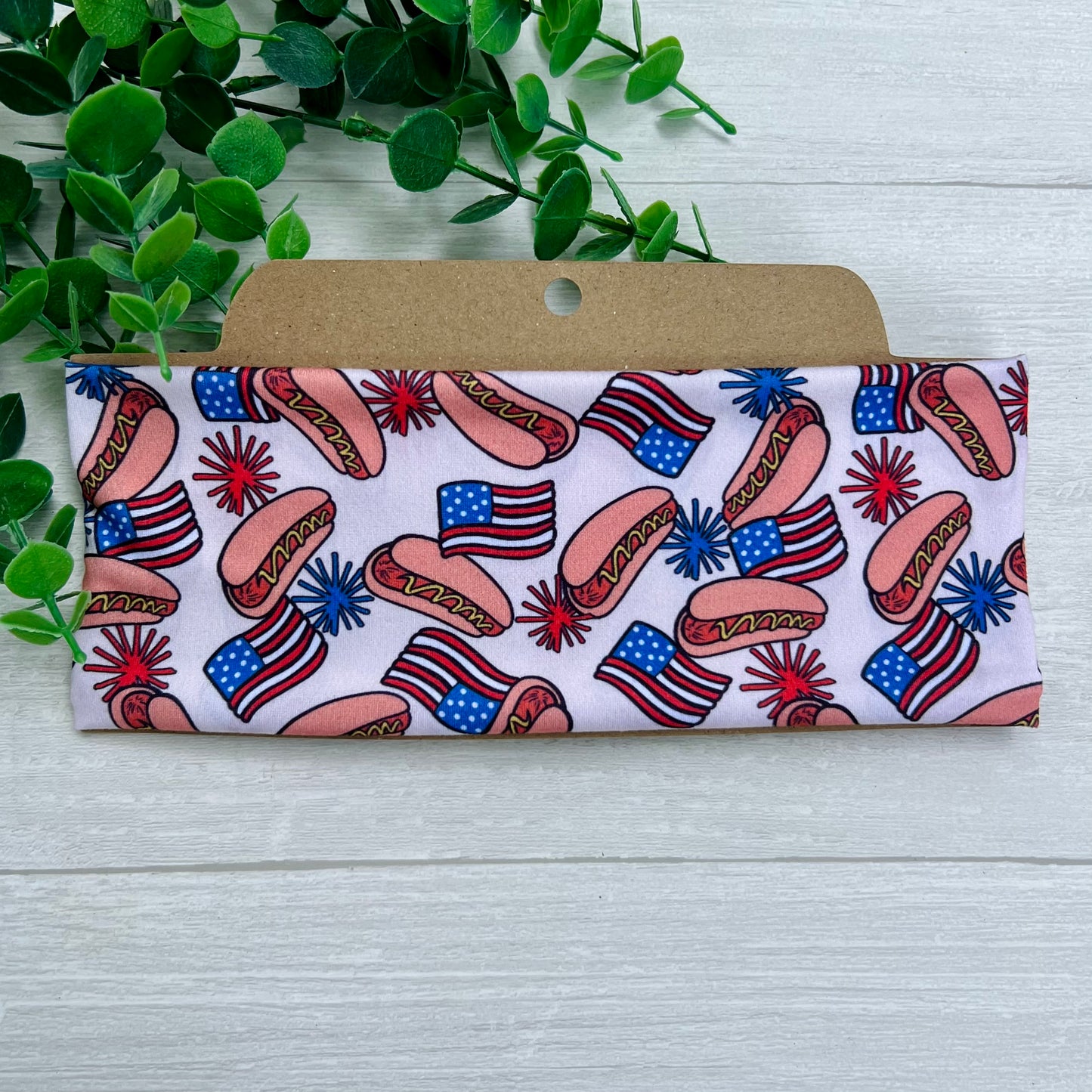 Patriotic Hot Dogs Soft Stretch Twist Knot Headband | CrystalxClear Collection
