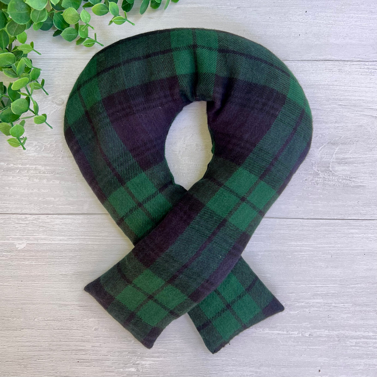 Green Plaid Weighted Hot & Cold Neck Wrap | CrystalxClear Collection