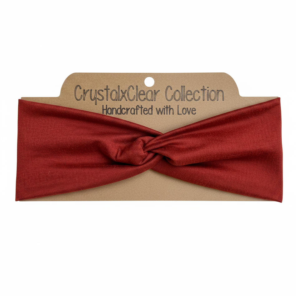 Solid Rust Soft Stretch Twist Knot Headband | CrystalxClear Collection