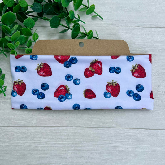 Strawberry Blueberry Soft Stretch Twist Knot Headband | CrystalxClear Collection