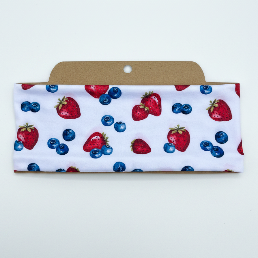 Strawberry Blueberry Soft Stretch Twist Knot Headband | CrystalxClear Collection