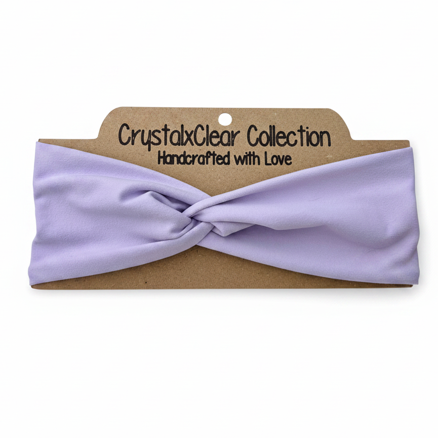 Solid Lavender Soft Stretch Twist Knot Headband | CrystalxClear Collection