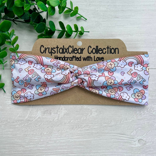 Love Is Love Soft Stretch Twist Knot Headband | CrystalxClear Collection