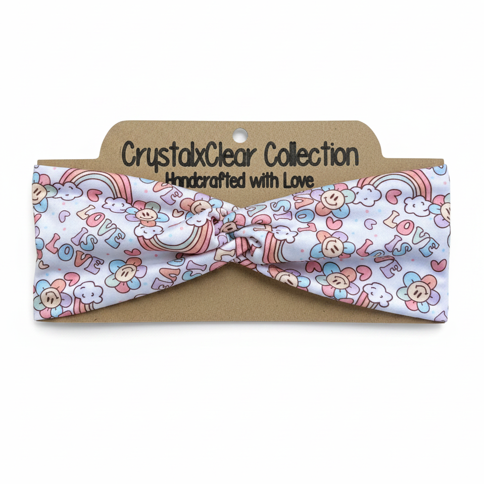 Love Is Love Soft Stretch Twist Knot Headband | CrystalxClear Collection