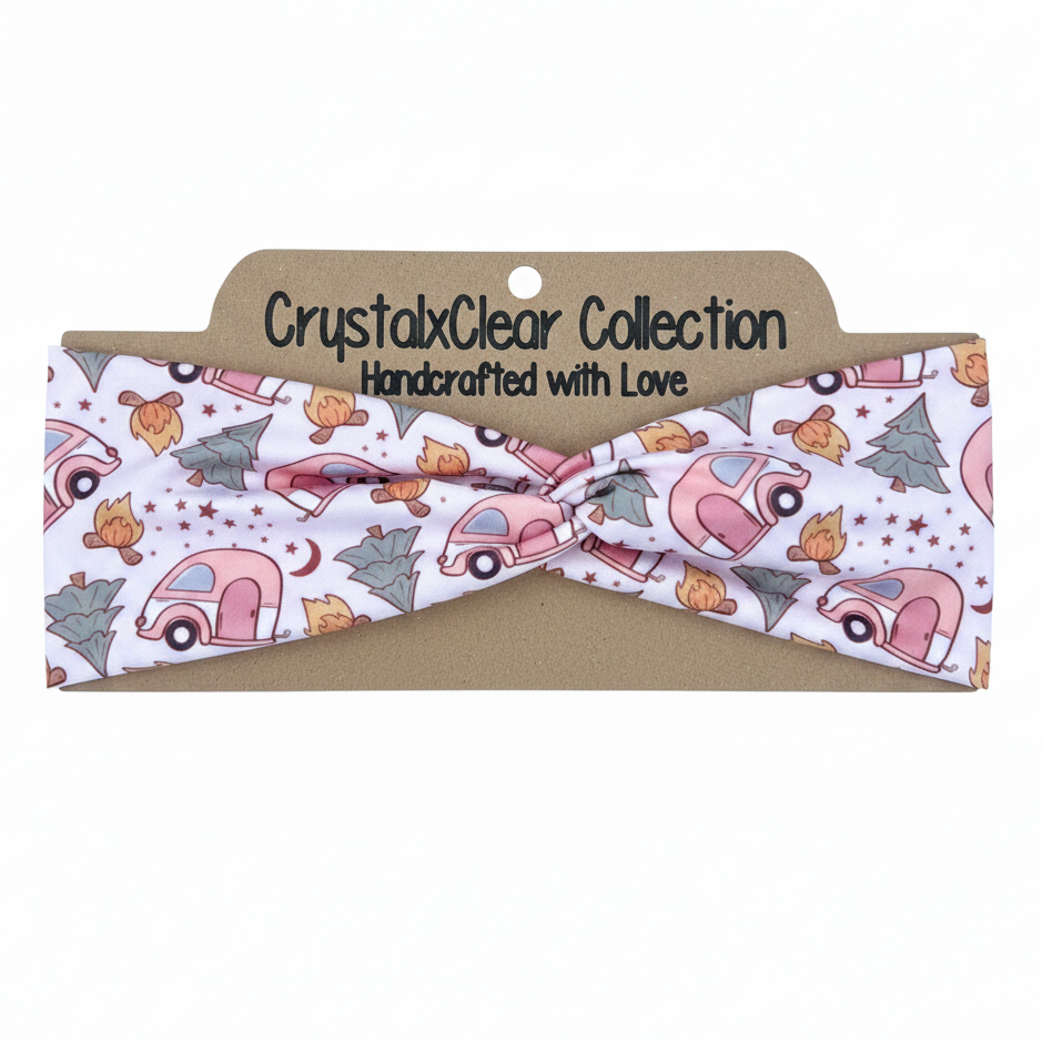 Camping Soft Stretch Twist Knot Headband | CrystalxClear Collection