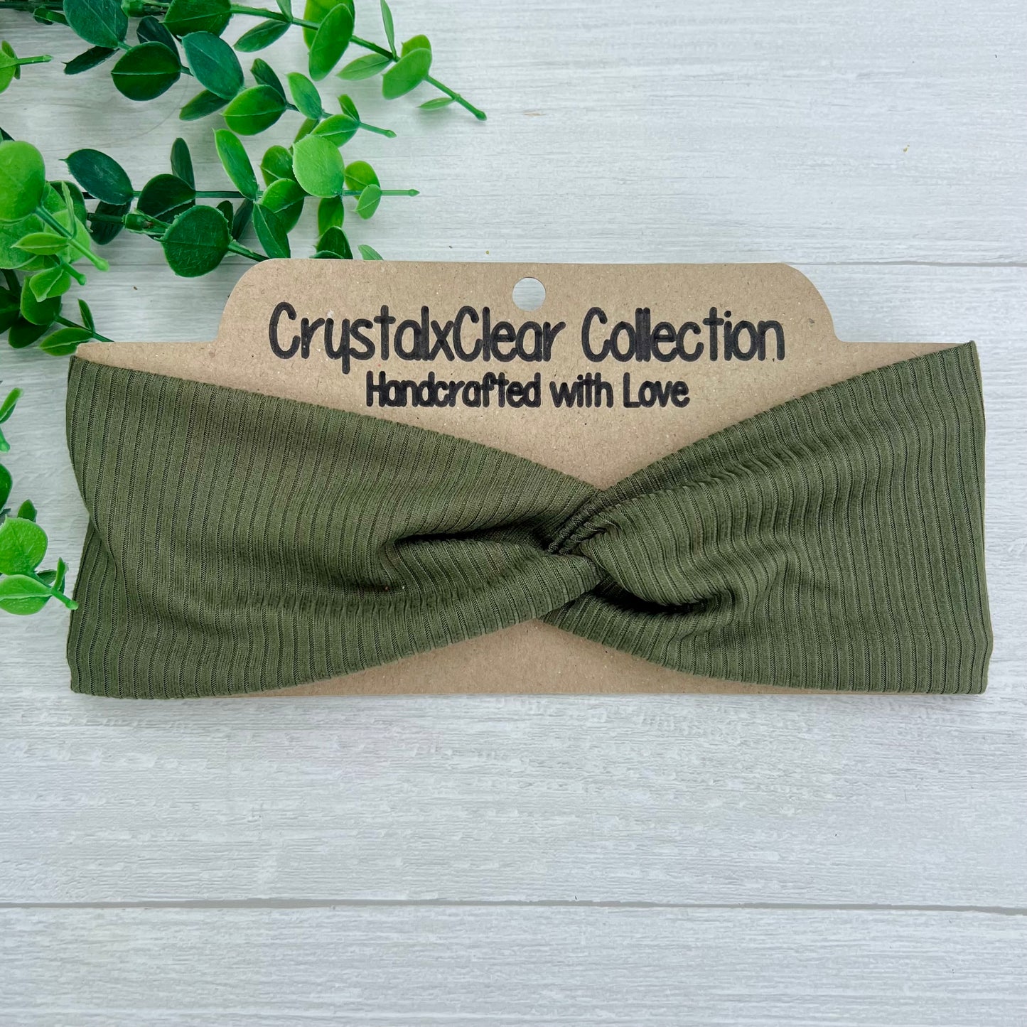 Ribbed Solid Hunter Green Soft Stretch Twist Knot Headband | CrystalxClear Collection
