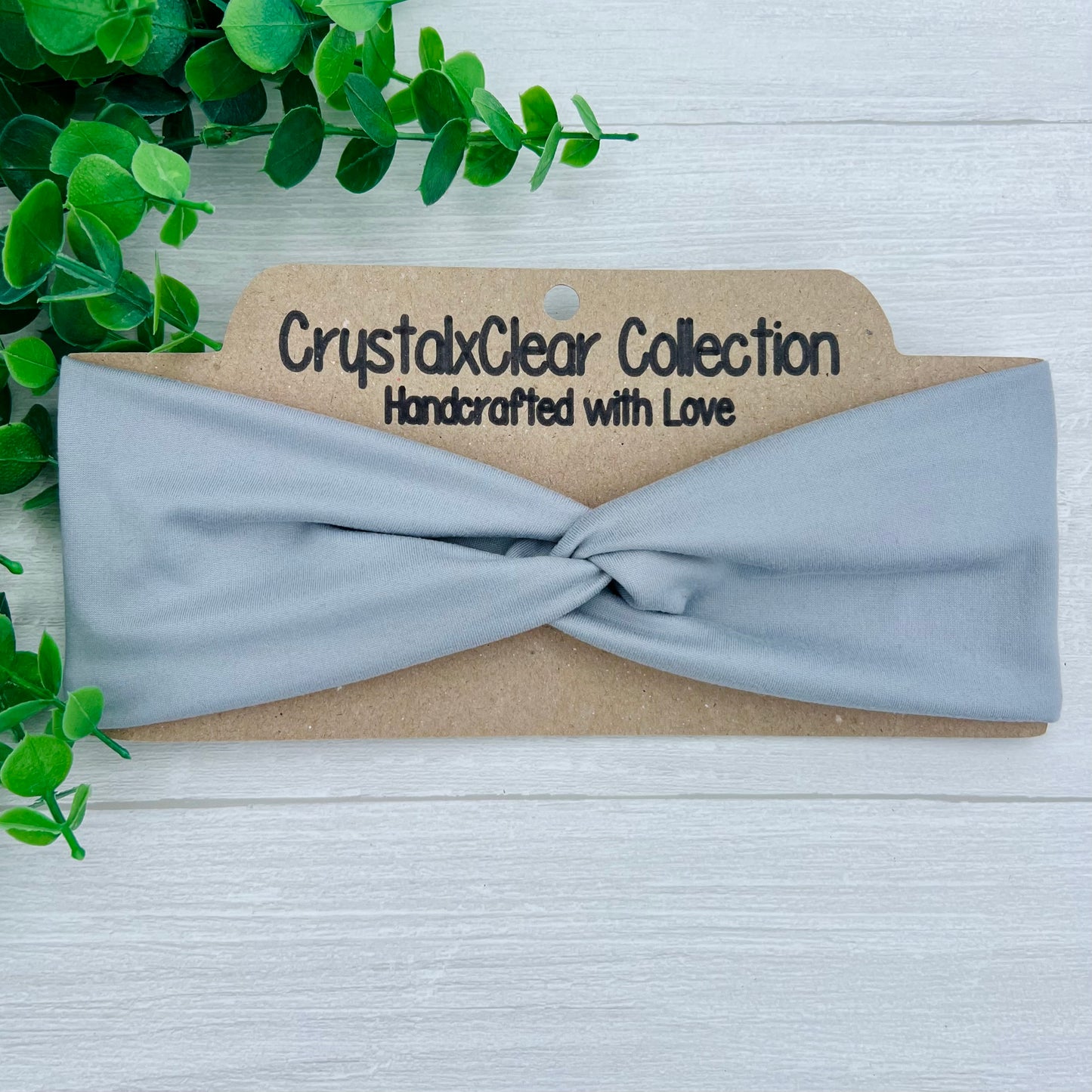 Solid Silver Soft Stretch Twist Knot Headband | CrystalxClear Collection