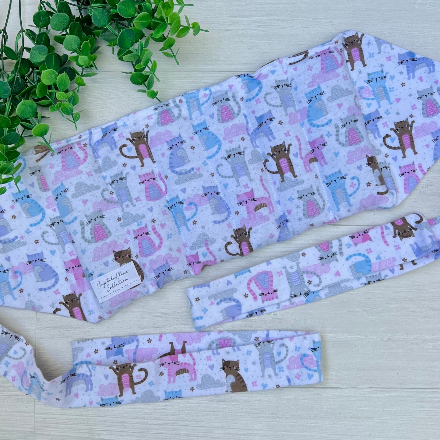 Colorful Cats Hands-Free Microwave Heating Pad for Lower Back | CrystalxClear Collection