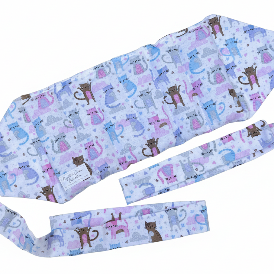 Colorful Cats Hands-Free Microwave Heating Pad for Lower Back | CrystalxClear Collection