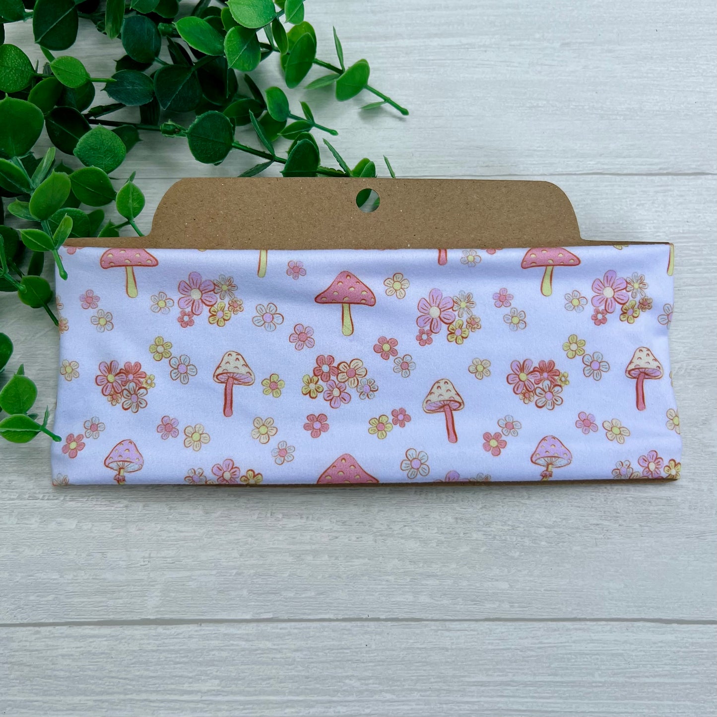 Floral Mushroom Soft Stretch Twist Knot Headband | CrystalxClear Collection