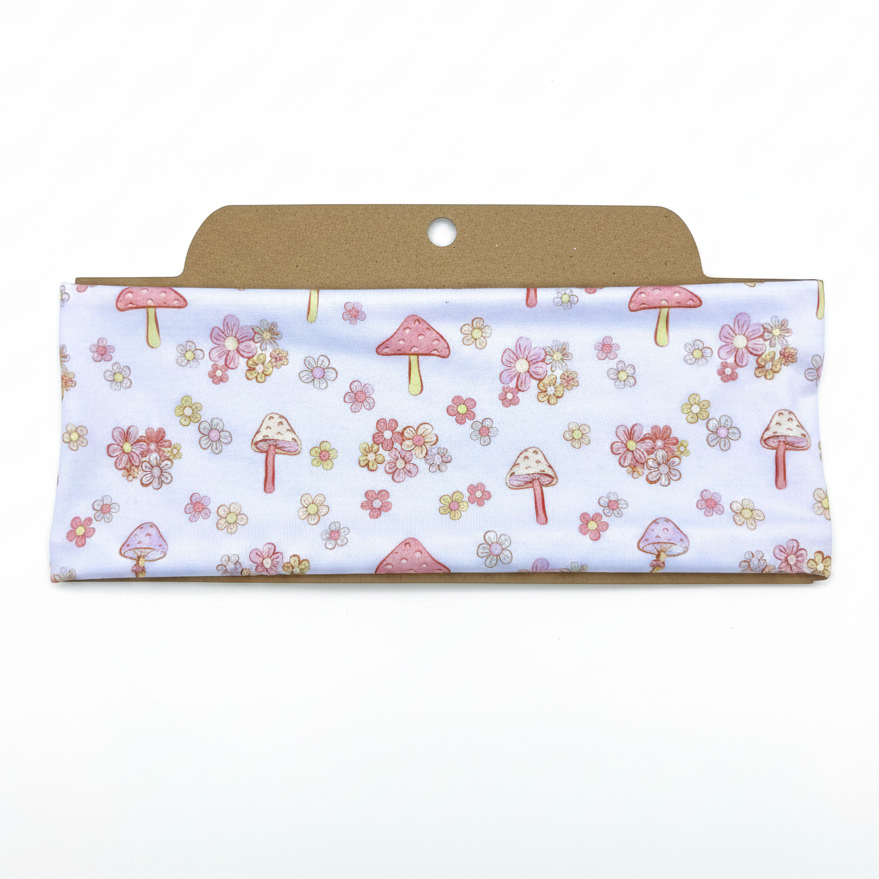 Floral Mushroom Soft Stretch Twist Knot Headband | CrystalxClear Collection
