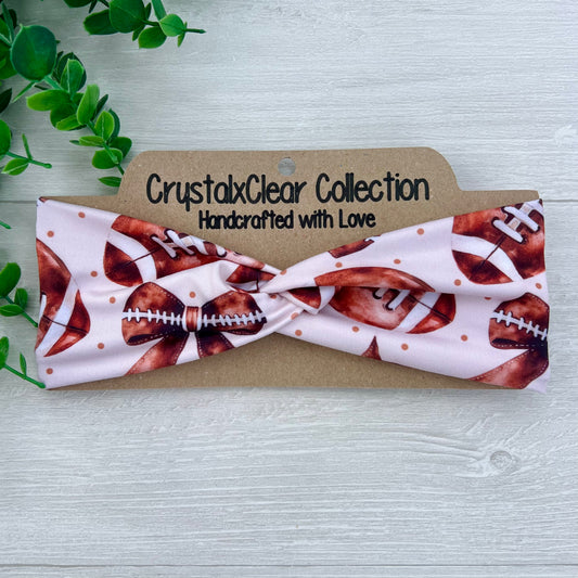 Football Bows Twist Knot Headband